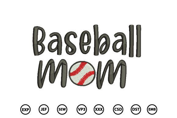 Baseball Mom Embroidery Design