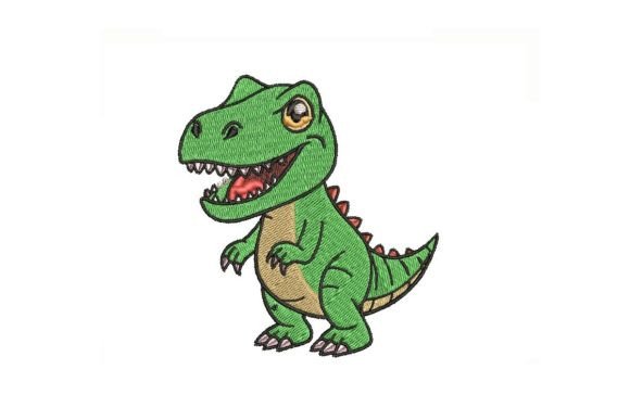 Cartoon T-Rex Embroidery Design