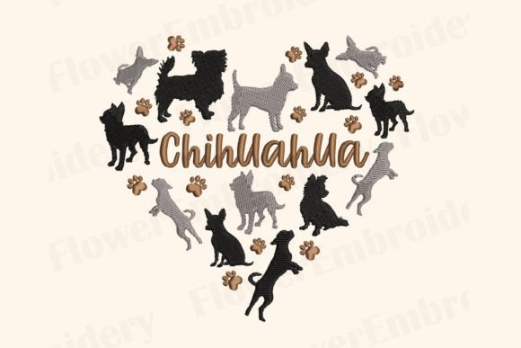 Chihuahua Dog Machine Embroidery Design