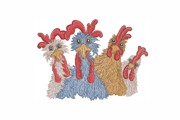 Crazy Chicken Machine Embroidery Design