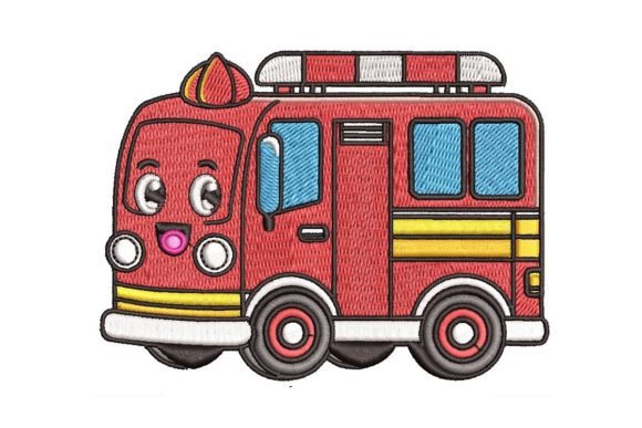 Fire Truck Embroidery Design