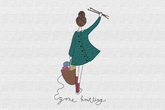 Gone Knitting Embroidery