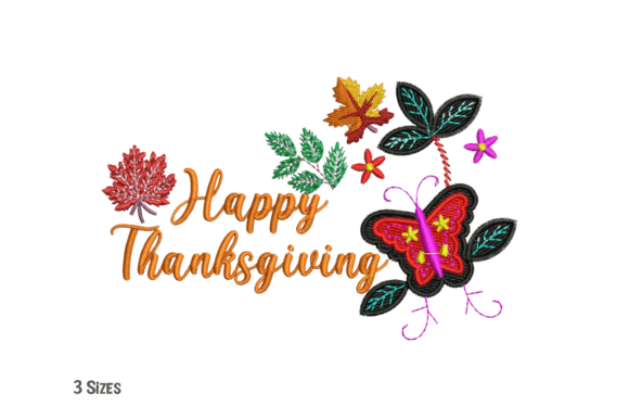 Happy Thanksgiving Embroidery Design