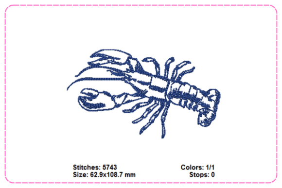 Lobster Embroidery Designs