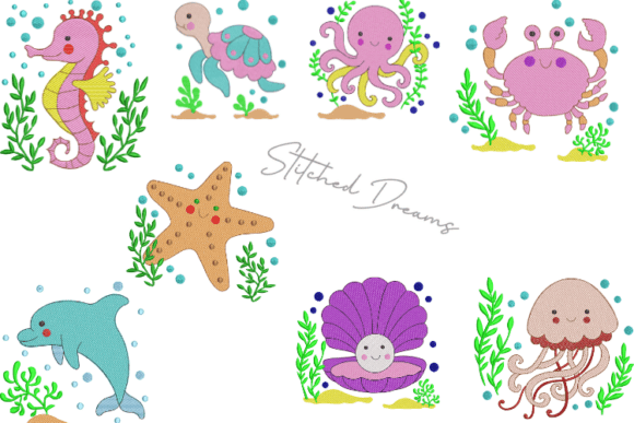Marine Life Collection Embroidery