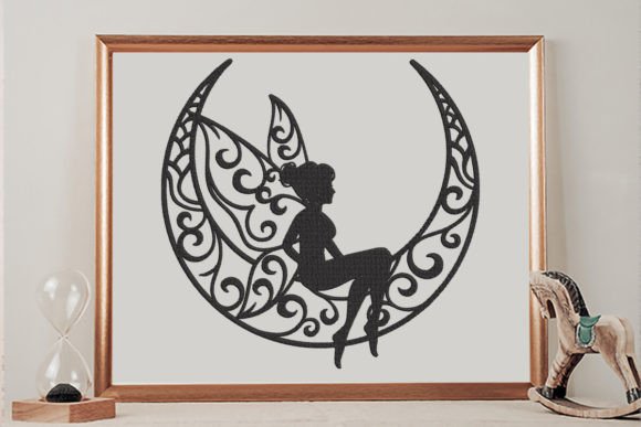 Moon Embroidery Design, Moon Embroidery