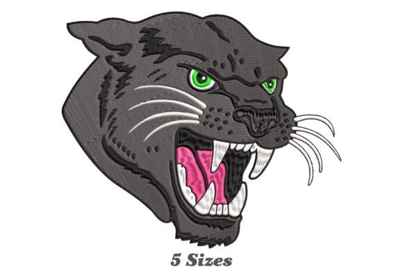 Panther Head Embroidery Design