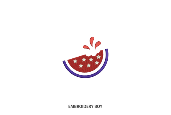 Patriotic Watermelon Embroidery Design