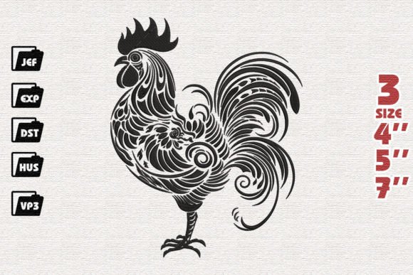 Rooster Embroidery Design Review