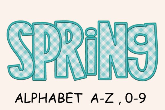 Spring Alphabet Embroidery PNG