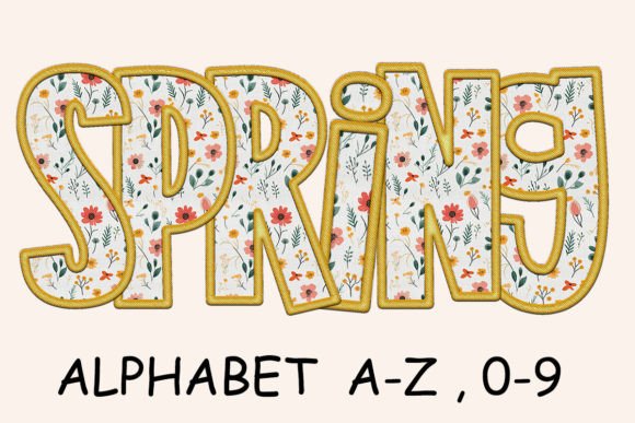 Spring Boho Flower Alphabet Embroidery