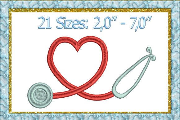 Stethoscope Machine Embroidery Design
